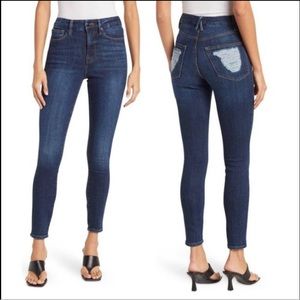 Good American Good Waist Skinny Jeans with Chewed Back Pockets